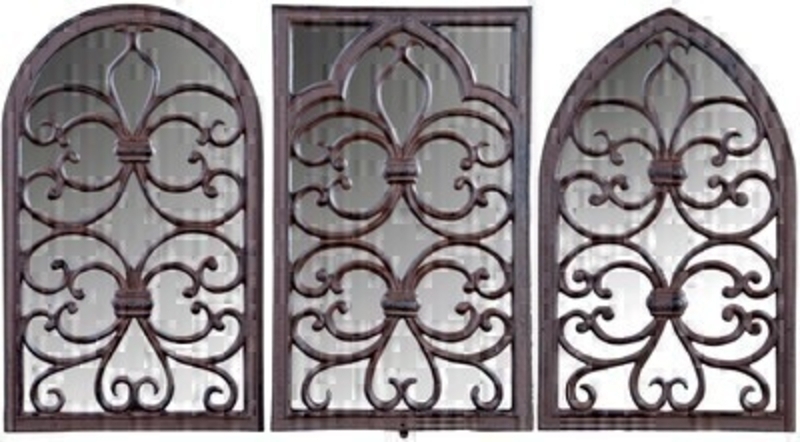 <p>Window Frame and Mirror from Fallen Fruits. Cast Iron mirror - Available in rectangle half round and gothic shapes. Set of Three. Dimensions 27.9 x 2.5 x 44.4 cm</p>
